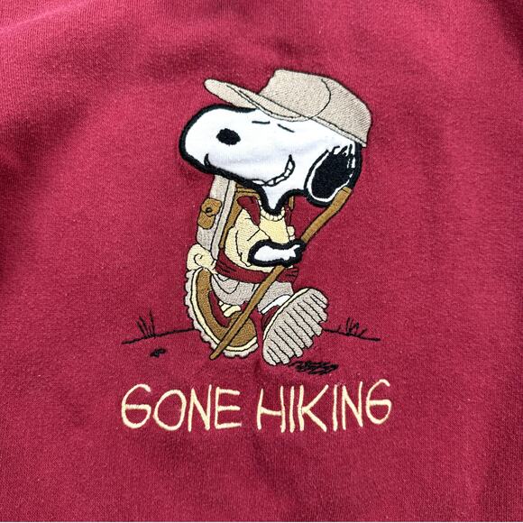 Vintage Peanuts Outfit Size 7 Red Black Sweatshirt Corduroy Pants Snoopy Cartoon - Picture 4 of 12